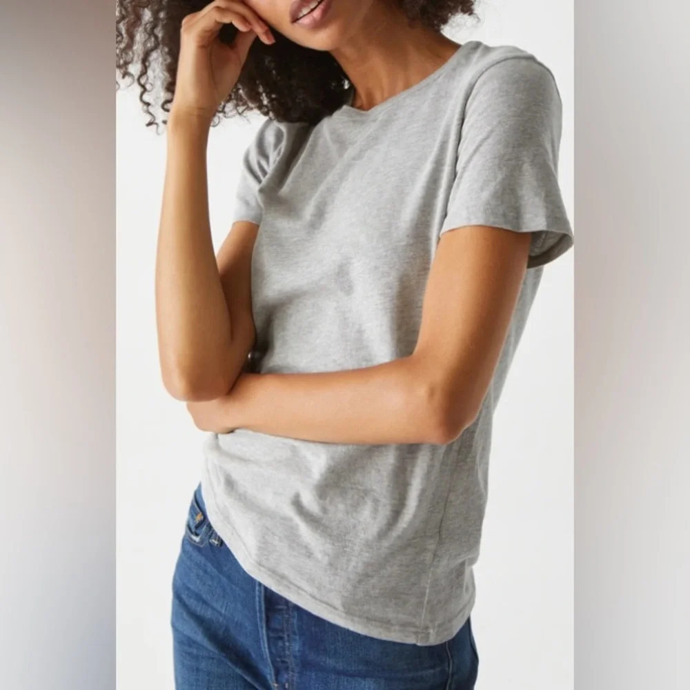 NWT Michael Stars Colleen Crew Neck Tee Heather Grey Size XL